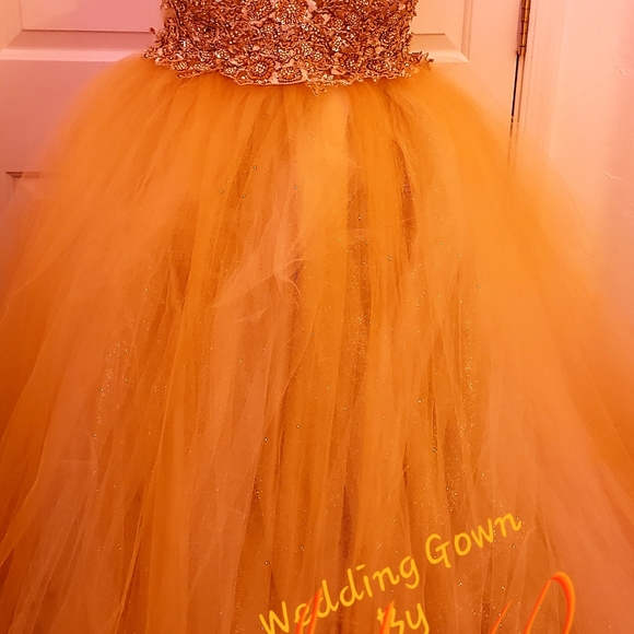 DELIA Custom Order Gold Lace Gatsby Wedding Gown - Picture 8 of 8